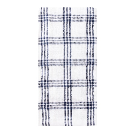 Value Basics Check Kitchen Towel White Ground/British Navy Check